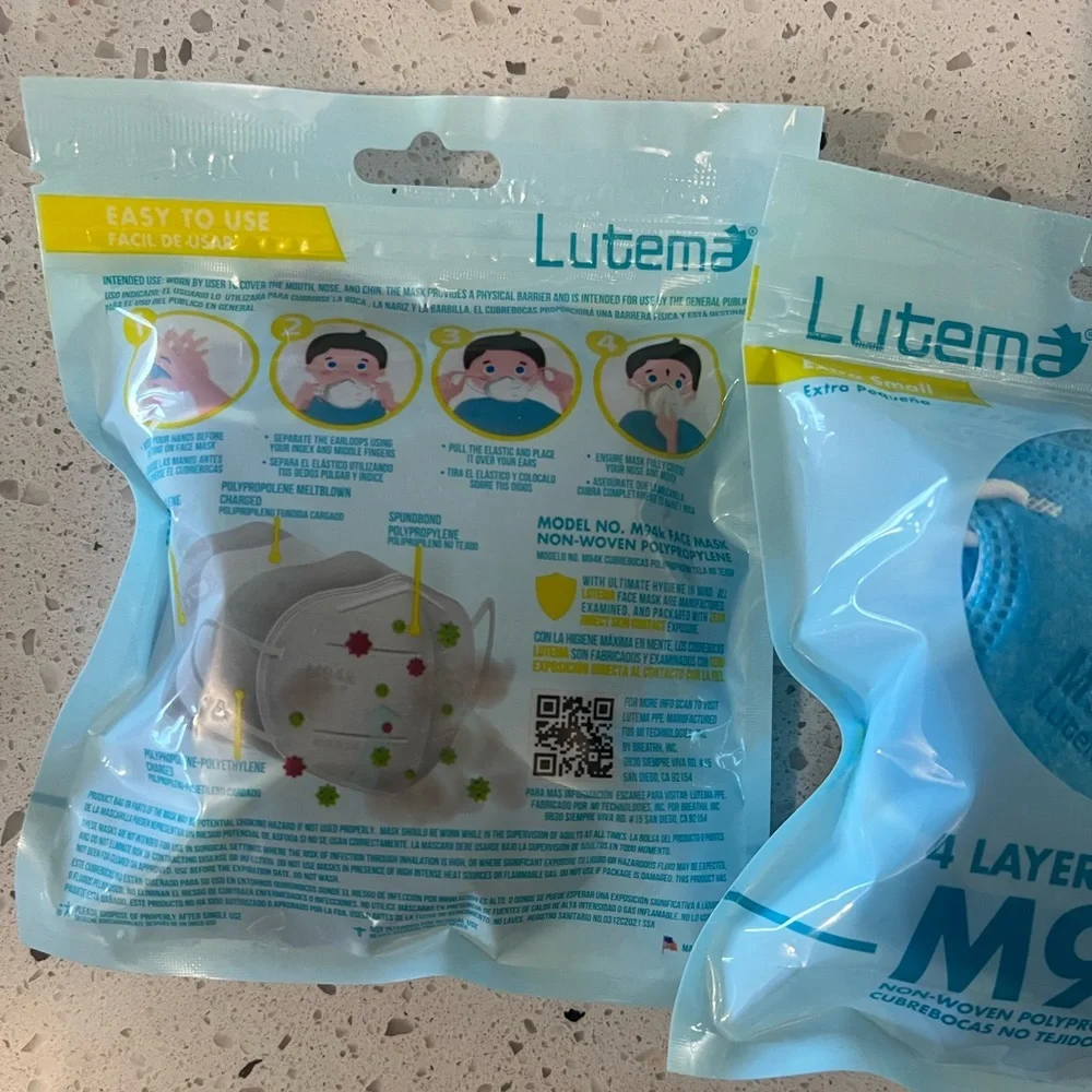 Made in USA, Extra Small Kids 4-Layer M94k Face Mask with Ultra High Air-Flow